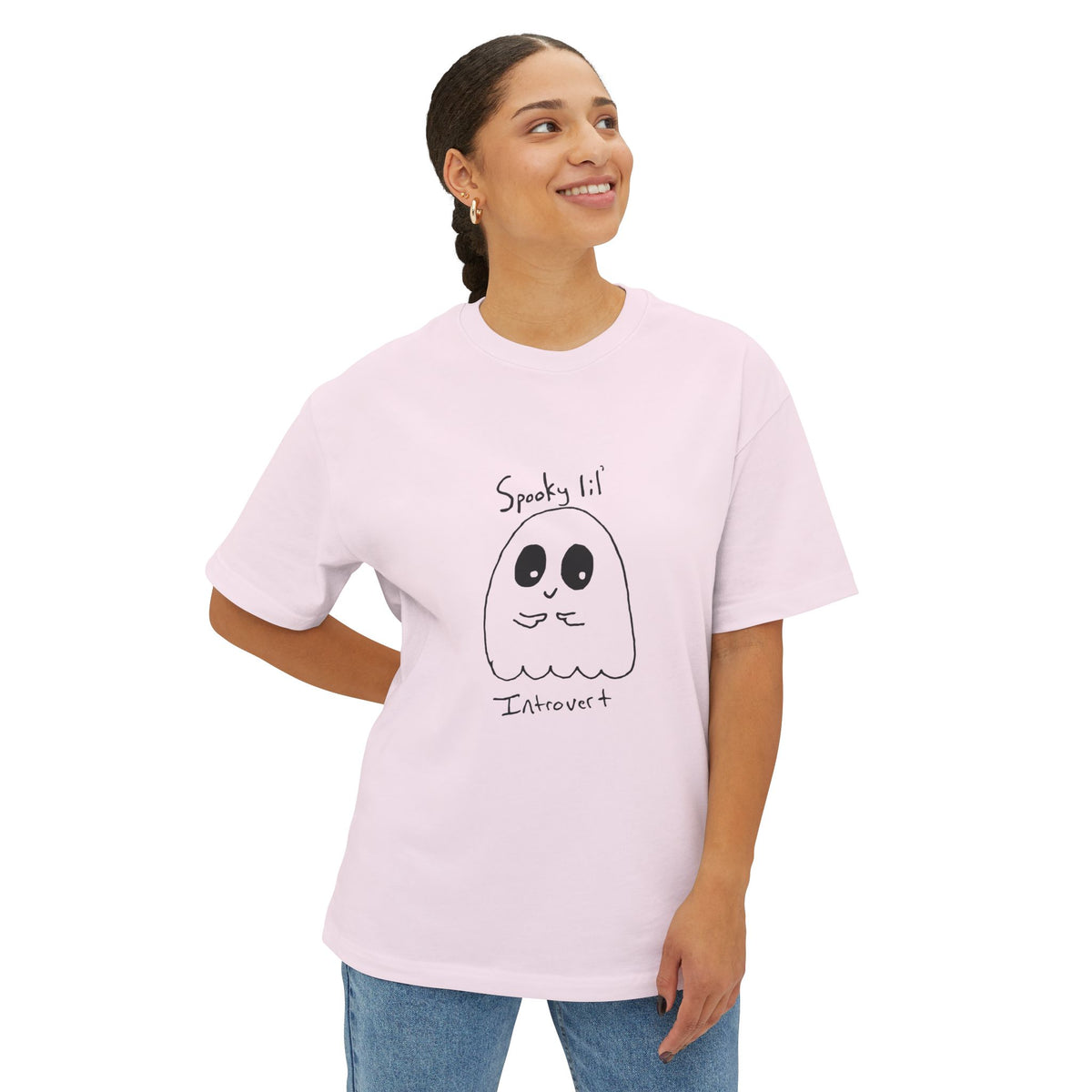Spooky lil' Introvert - Oversized T-Shirt, Funny Halloween Design