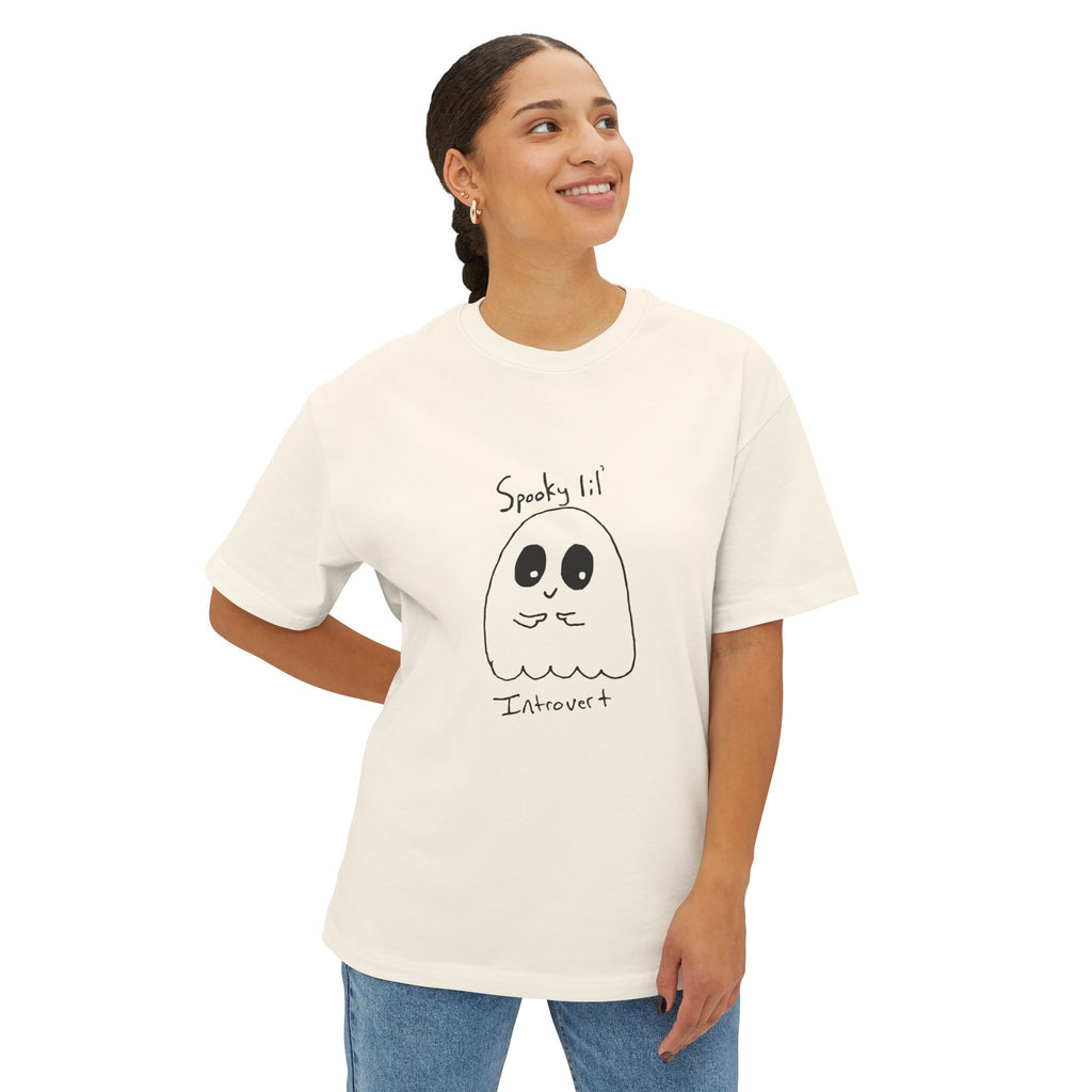 Spooky lil' Introvert - Oversized T-Shirt, Funny Halloween Design