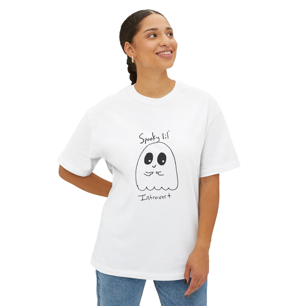 Spooky lil' Introvert - Oversized T-Shirt, Funny Halloween Design