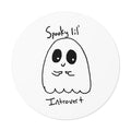 Spooky Lil' Introvert Round Vinyl Sticker - Cute Ghost Halloween Decal